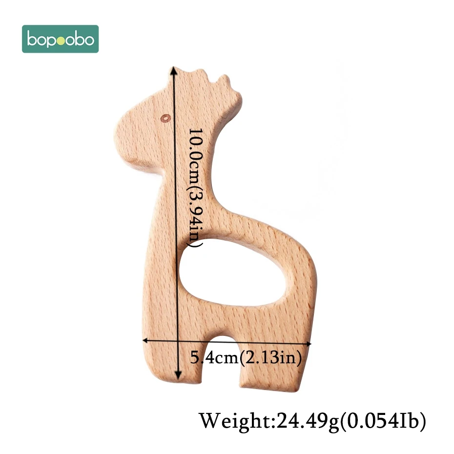 Giraffe Bopobo 5 шт. деревянные игрушки-Прорезыватели в виде животных крошечные Прорезыватели для новорожденных детские игрушки Аксессуары для игр в спортзале детские игрушки деревянные прорезыватели - Цвет: Giraffe