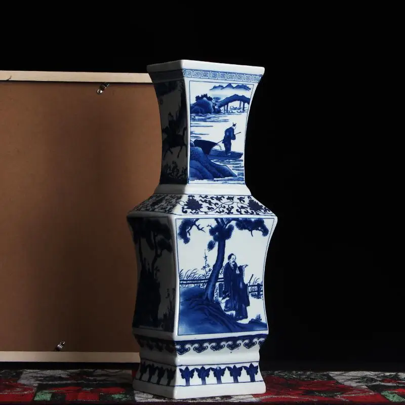 Цзиндэчжэнь керамическая Ming And Qing новая классическая четырехквадратная синяя и