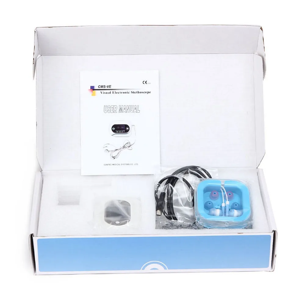 Стетоскоп с визуальным индикатором сердечный/легкий звук HR + SpO2 датчик дисплей