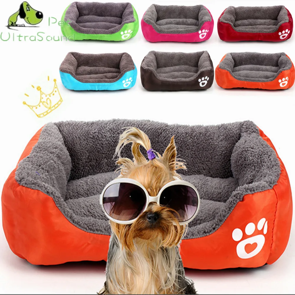 S-XL 6 Colors Paw Pet Sofa Dog Beds Waterproof Bottom Soft Fleece Warm Cat Bed House Petshop Dropshipping cama perro | Дом и сад