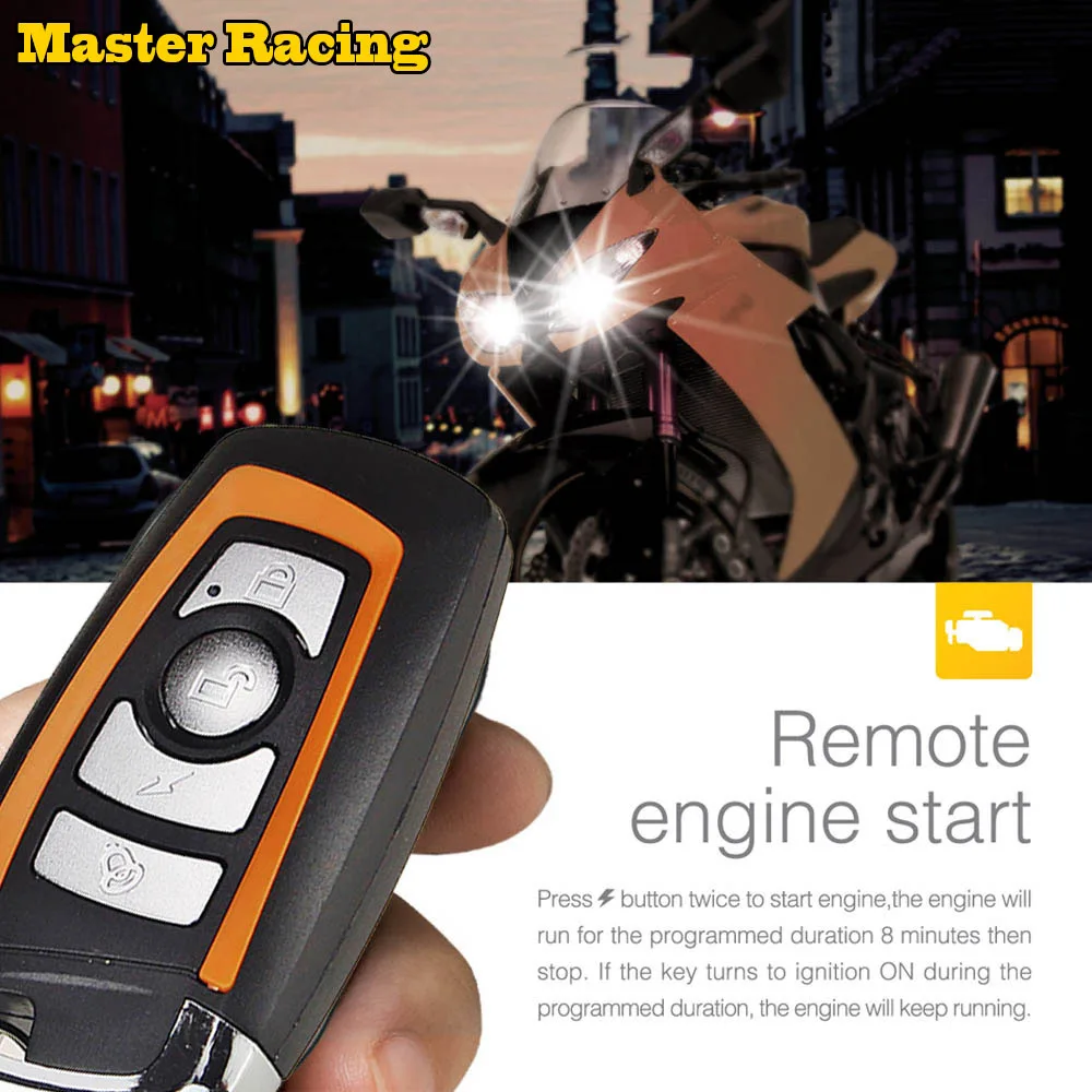 Оригинальный Master Racing One Way rcycle Scoorer потрясающая Охранная сигнализация Система
