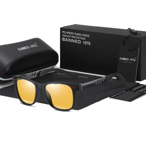 matte black night Новинка, поляризованные солнцезащитные очки для мужчин TR 90 wo, для вождения, рыбалки, модные очки, мужские солнцезащитные очки, металлическая оправа Oculos - Цвет линз: matte black night