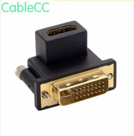 90 градусный вверх угловой адаптер DVI папа HDMI мама для компьютера HDTV и