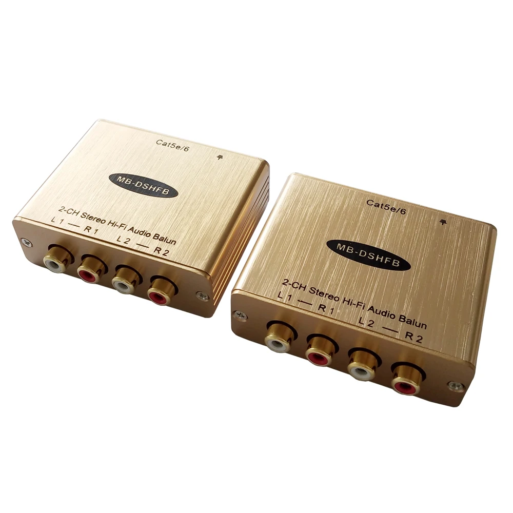Фото Изоляционный удлинитель звука Hi-Fi Cat5/6, двойной, двунаправленный, Hi-Fi аудио в RJ45, адаптер аналогового аудио в RJ45, конвертер (одна пара) №2