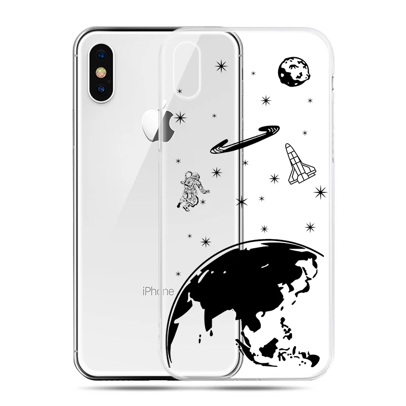 Прозрачный чехол с узором для iPhone X XS Max XR, Ультратонкий чехол для телефона iPhone 8 7 6 6 S Plus 5s SE 5, забавные чехлы из ТПУ для телефона