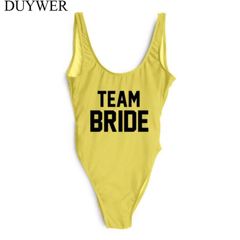 Команда Невеста с принтом букв Одна деталь купальник 2018 сексуальное бикини