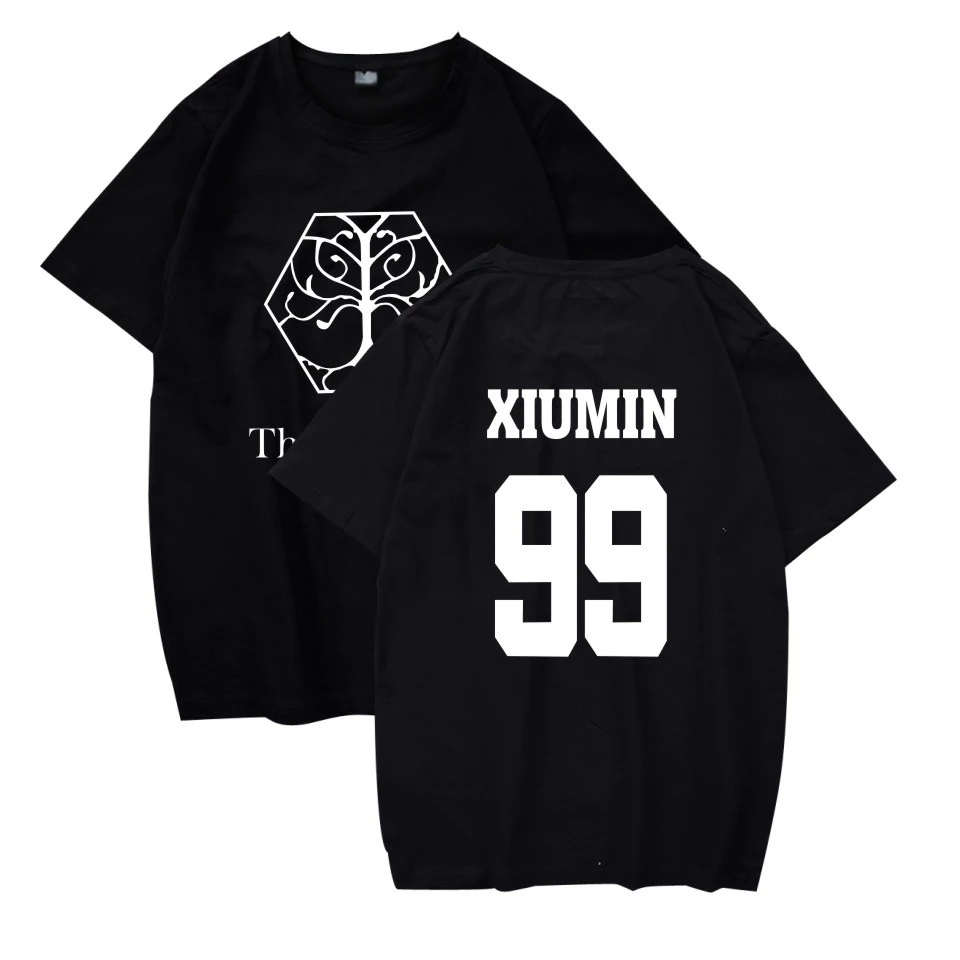 EXO четвертый концертный тур Elyxion же kpop футболки футболка с круглым вырезом