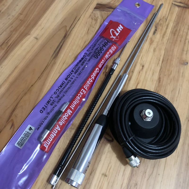 HH 9000 антенна Huahong quad band 29 6/50/144/430 МГц для мобильного телефона TYT Baofeng QYT TH 9800 KG UV920R FT
