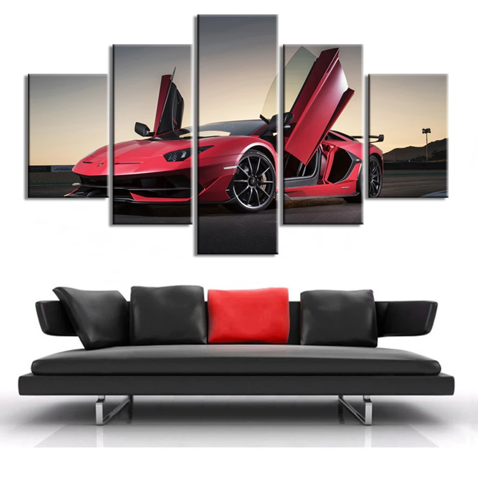 Lamborghini Aventador HD плакат 5 шт. суперкар холст картины спортивный автомобиль печать