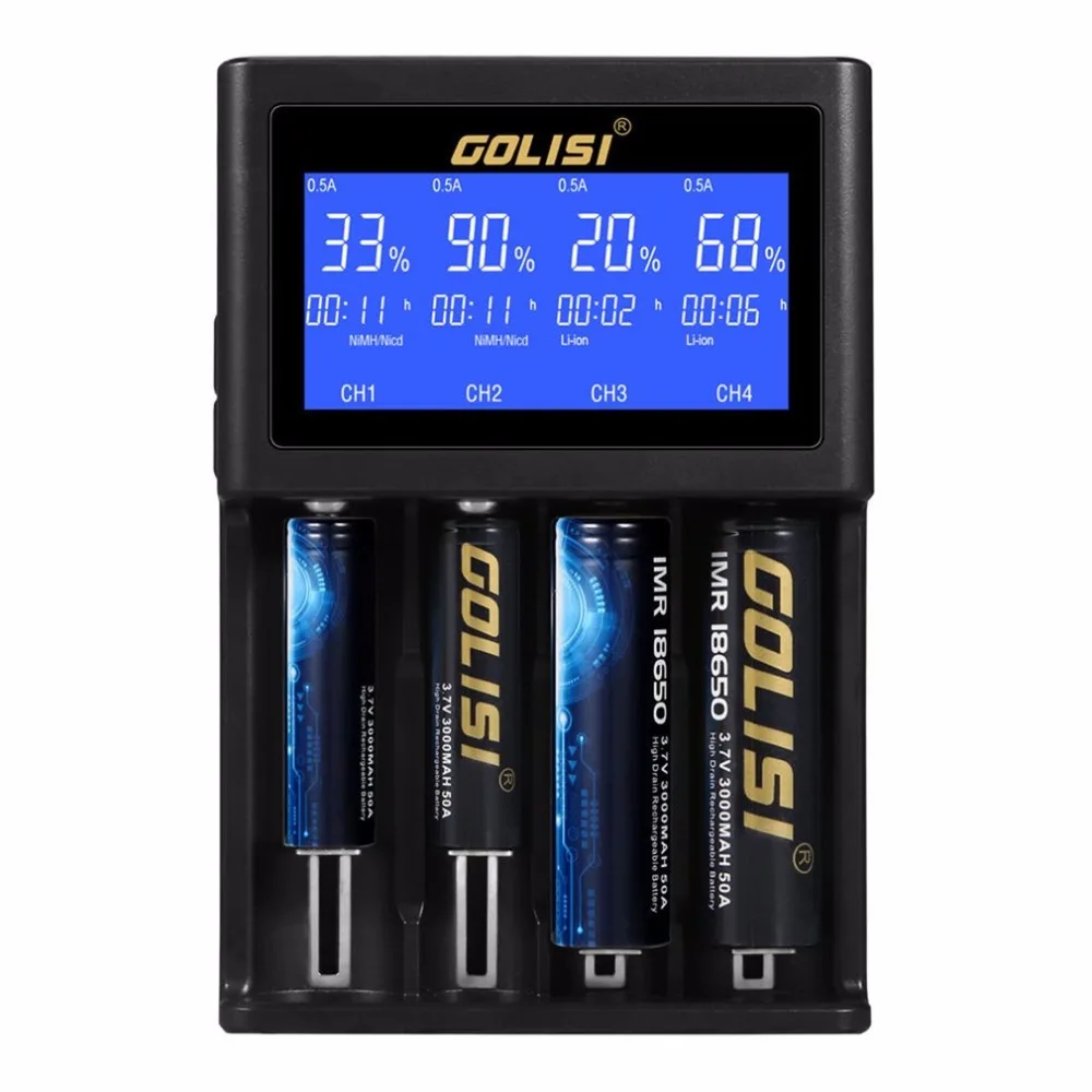 4 слота AA AAA Смарт зарядное устройство с ЖК дисплеем для Li Ion 18650 26650 Ni MH cd батареи