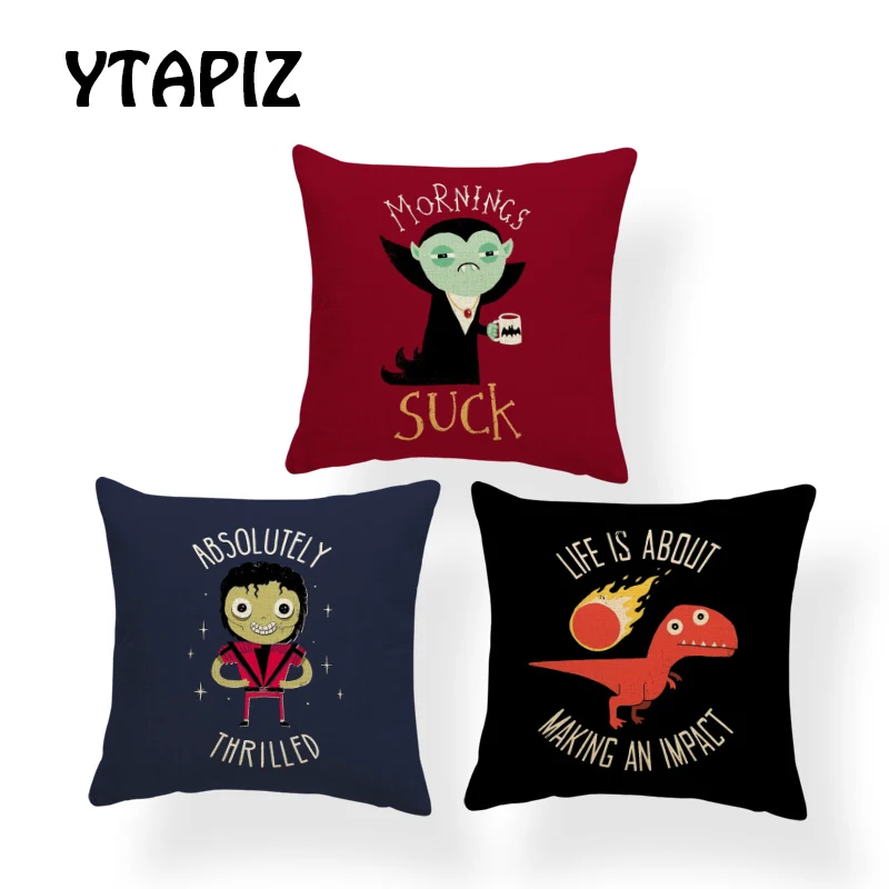 Чехол с животными из мультфильмов для подушки квадратный 17x17 дюймов Полиэстер