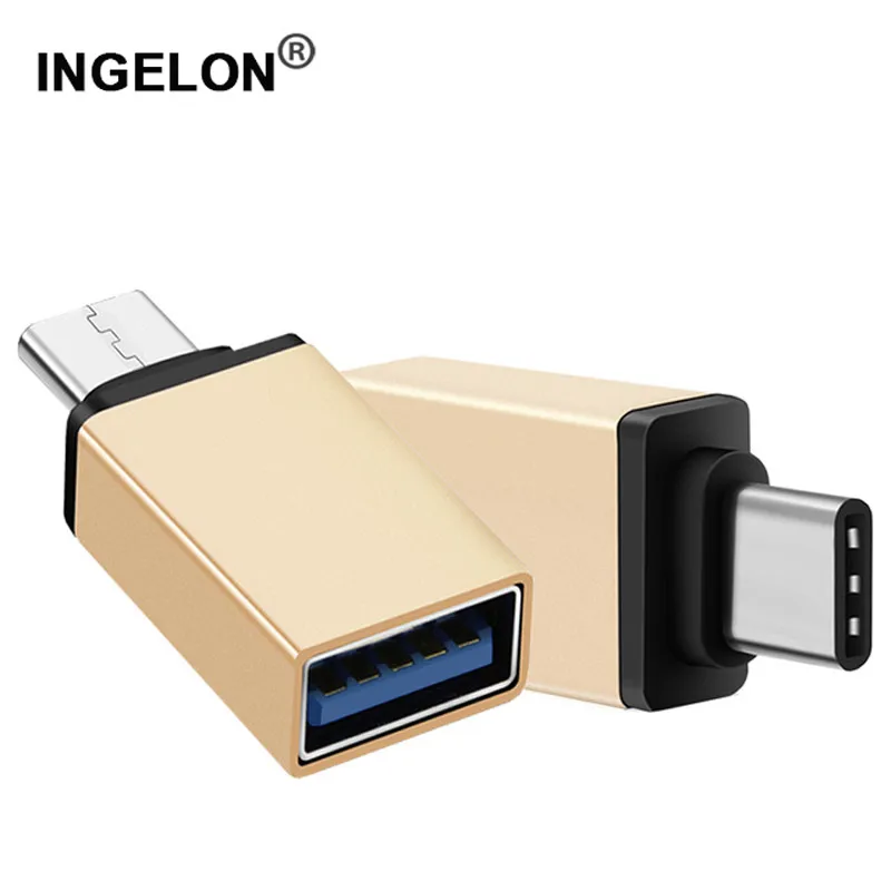 Золотой адаптер переходник Type C OTG USB 3 0 для телефонов Android Samsung Huawei P20 на USB3.0