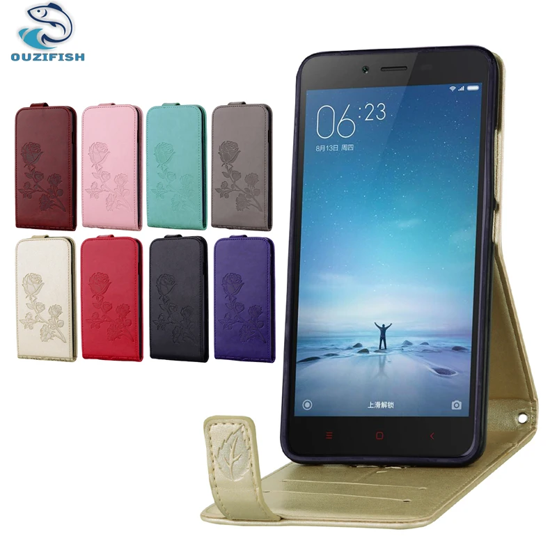 Ouzifish Coque для Redmi Note 2 крышка Роскошный кожаный чехол Xiaomi Flip Vertical Капа задняя