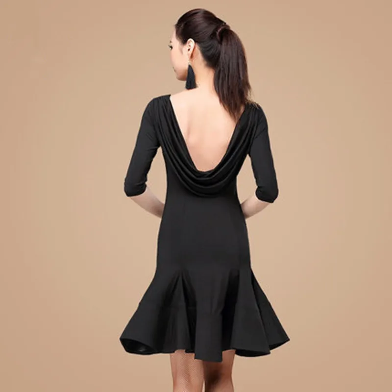 

2017 New woman latin dance Salsa Tango Rumba flamengo Ballroom Dress modern half sleeve dance