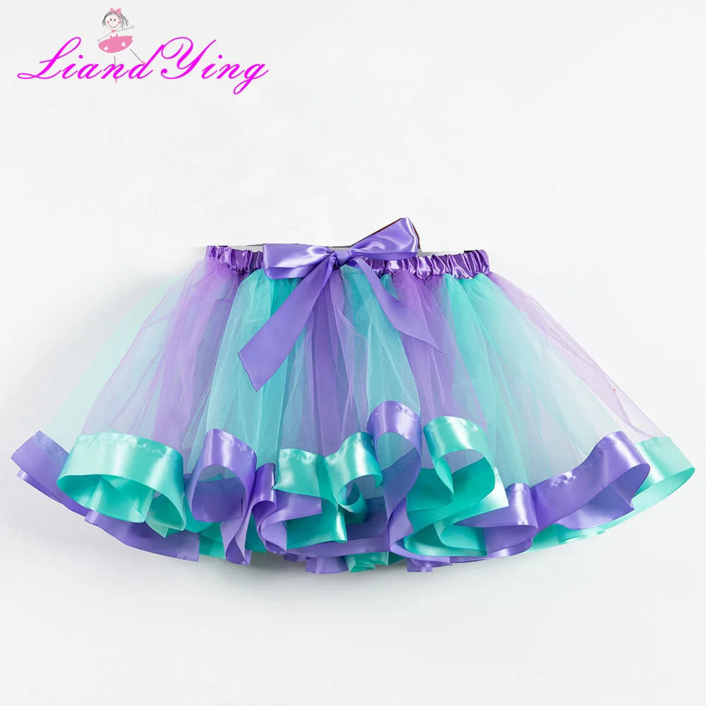 6302Skirt Unicorn Headband Princess Mermaid Tutu Skirt Baby Girls Clothes Rainbow Kids Party Tutu for Girls Skirts Children Ball Gown - Цвет: 6302Skirt