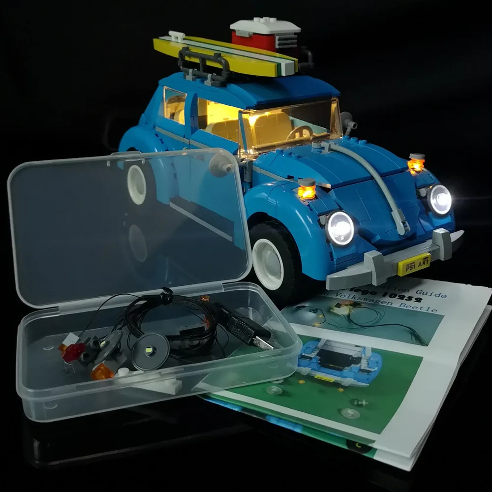 Светодиодный светильник в комплекте для модели 10252 Beetle и 21003(комплект автомобильных кирпичей не входит в комплект) включает только светильник в комплекте