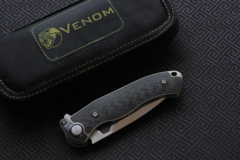 VENOM BONE DOCTOR M390 Титан+ CF Флиппер Складной нож Открытый Кемпинг Охота выживания карманные кухонные ножи для фруктов EDC инструменты