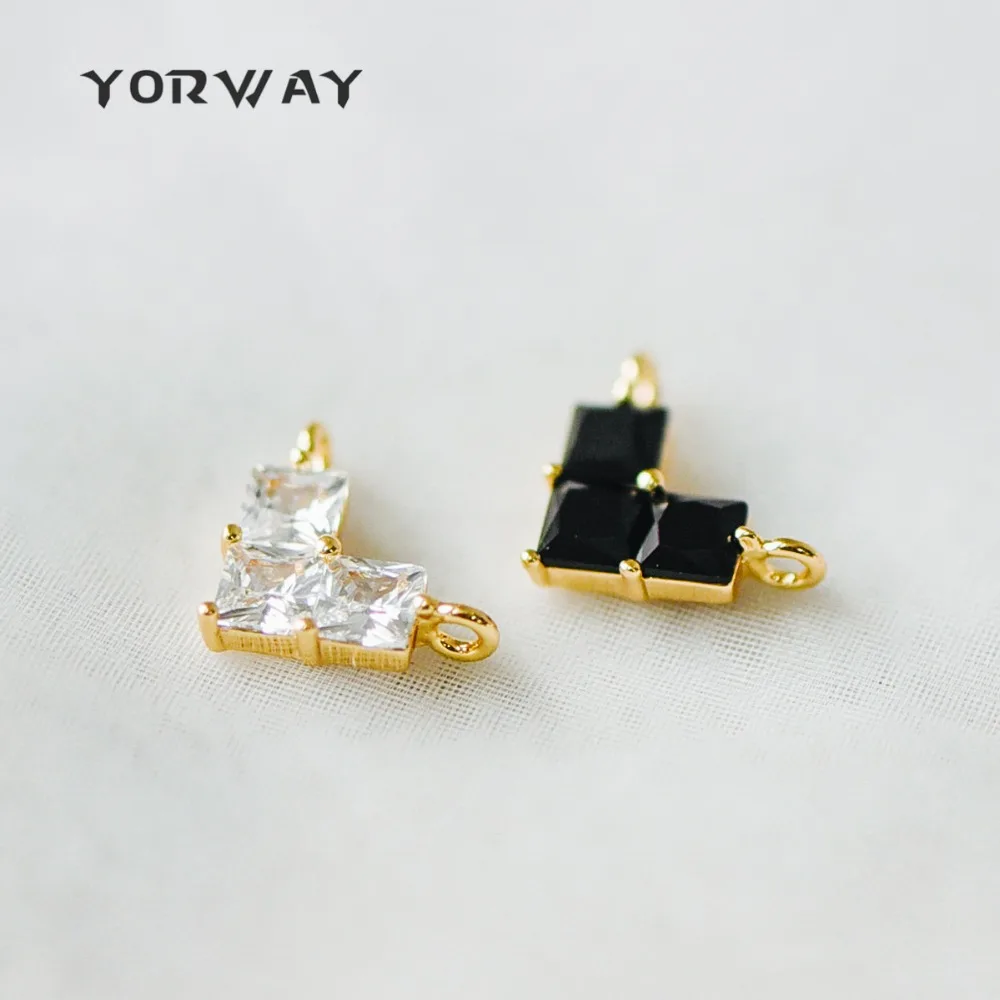 4 шт./лот подвески в форме сердца с кубическим цирконием золотой рамке коннектор