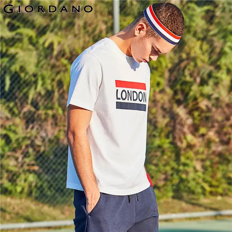 Giordano мужская футболка с круглым воротом и короткими рукавами из натурального