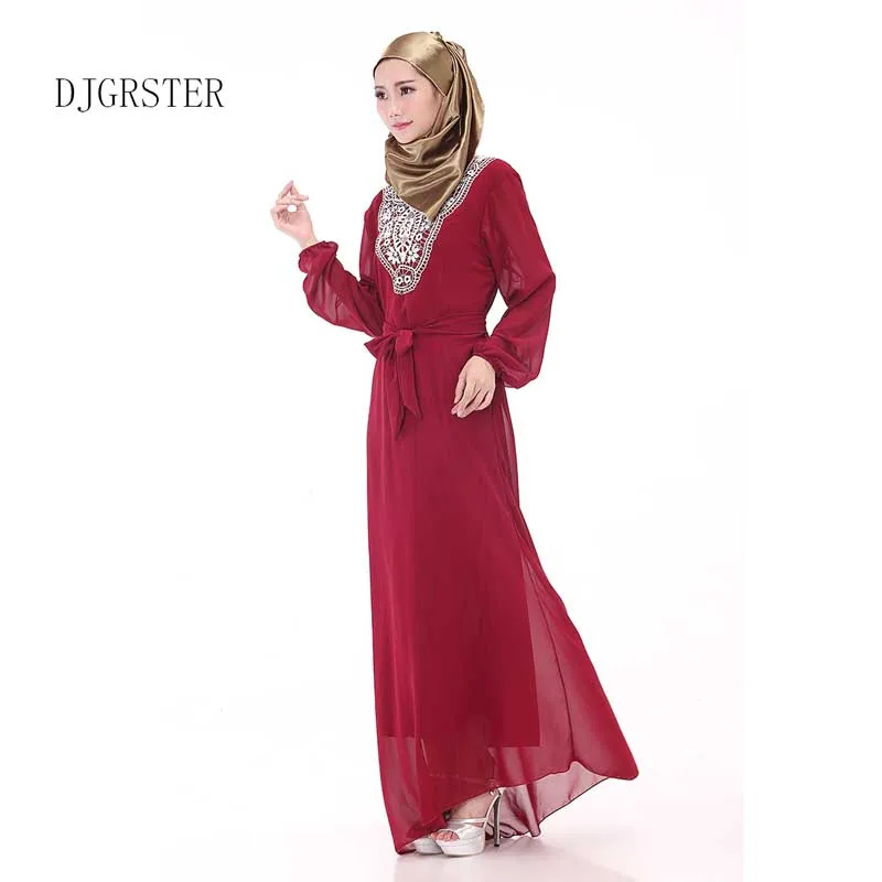 DJGRSTER Для женщин макси с длинным рукавом длинное платье марокканской кафтан