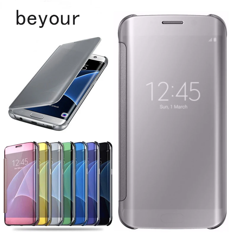 Флип-чехол для телефона Samsung Galaxy A3 A5 A7 2016 2017 A810 S8 S9 Plus A8 2018 J3 J7Pro умный прозрачный