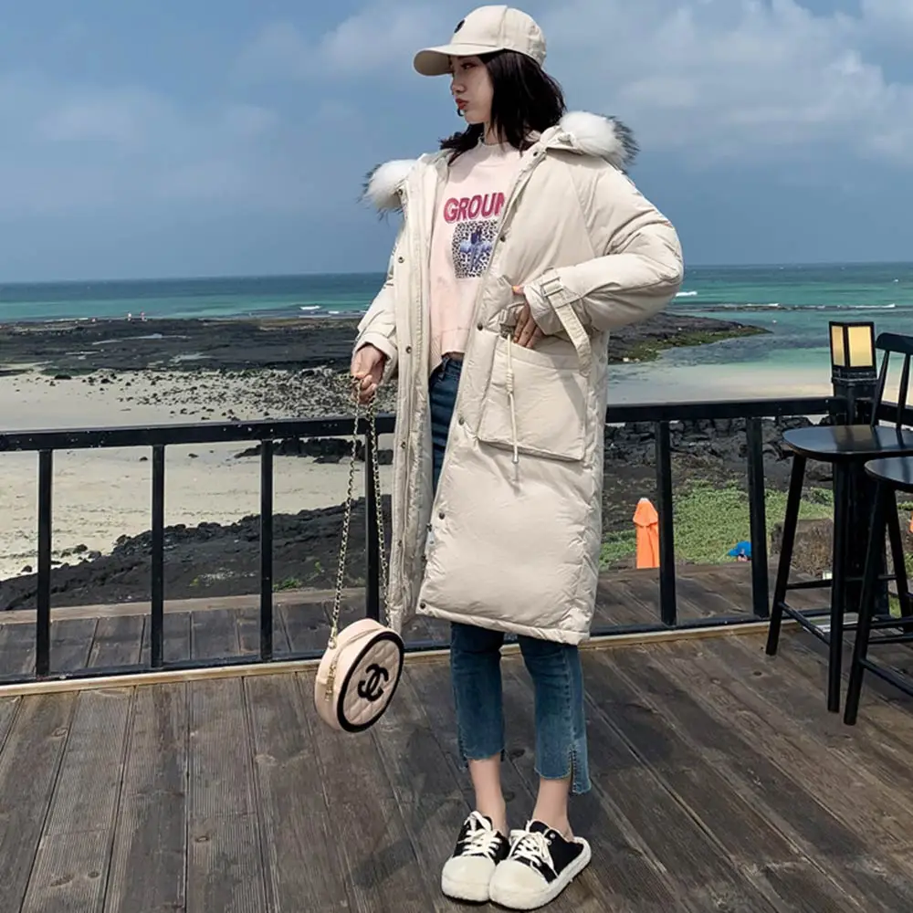 PinkyIsBlack/ зимняя женская куртка Длинная Женская Толстая теплая парка из искусственного меха с капюшоном зимняя женская куртка с большим карманом