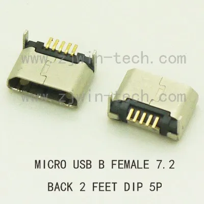 Катушковая Упаковка 1000 шт./лот микро USB Тип гнездо 2 0 разъем 5pin назад фута DIP|connector