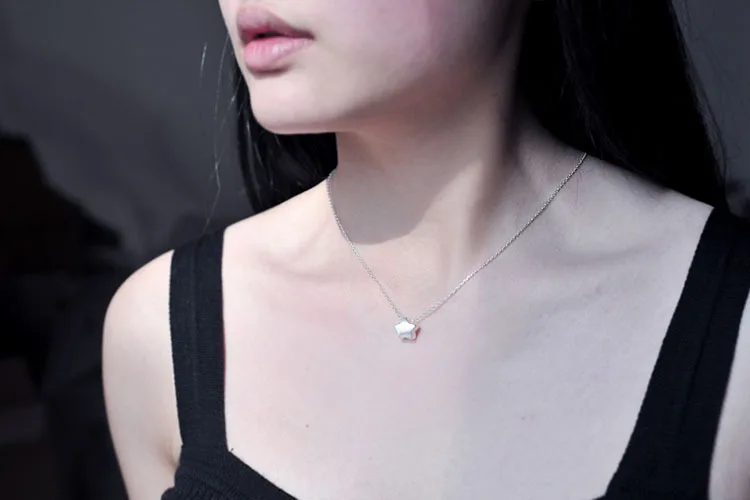 Прямая поставка ожерелье цепочка серебряного цвета с подвеской в виде звезды для