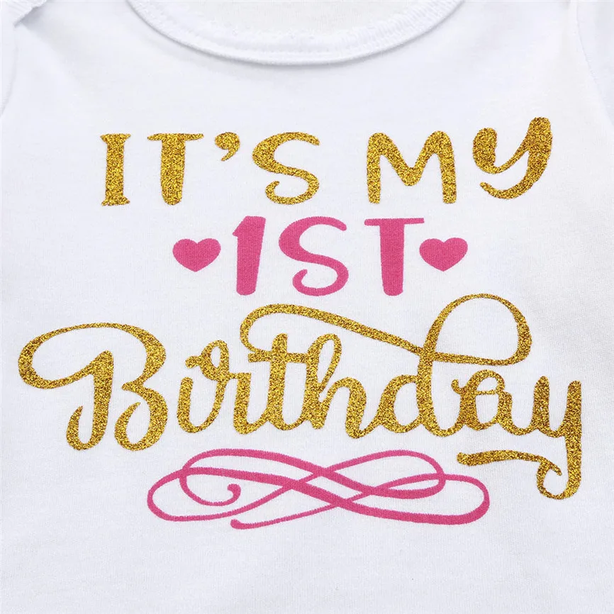 Праздничная одежда для маленьких девочек на день рождения 4 предмета хлопковая