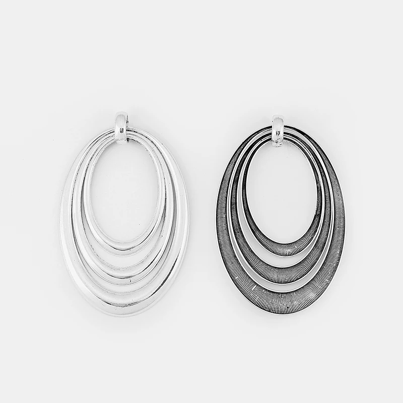 

1PCS Antique Large Round Three Layer Oval Circle Charms Pendants for Necklace Jewelry Finding Making 108x73mm