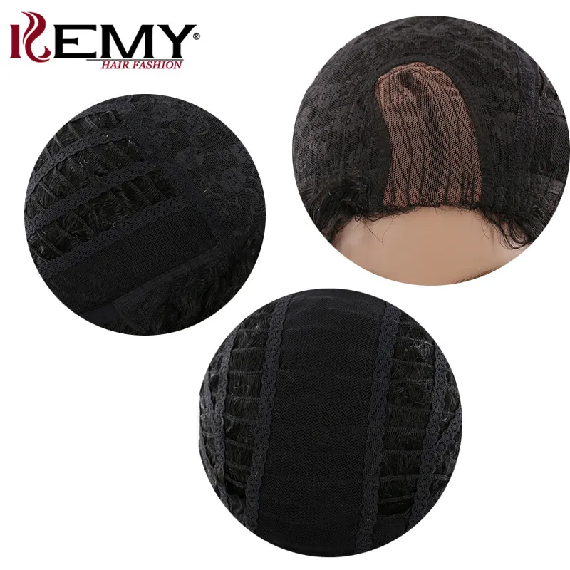 Афро кудрявые парики KEMY волосы бразильские Remy длинные человеческие волосы парики для черных женщин предварительно сорванные волосы L часть парик шнурка