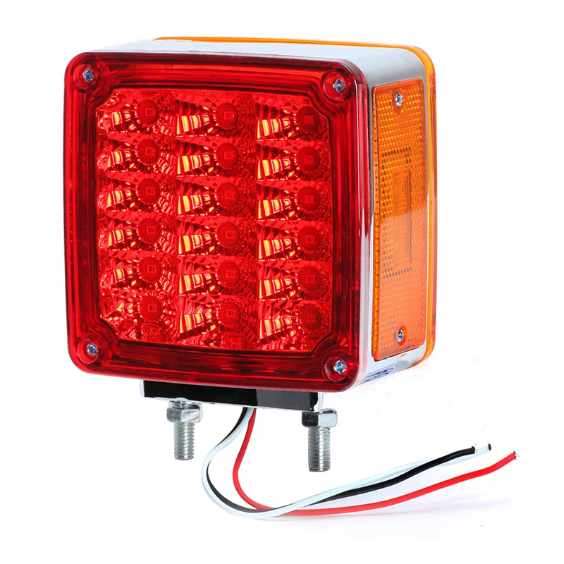 KEYECU 2X 12 В красный/янтарный 39 светодиодный квадратный двухсторонний стоп сигнал