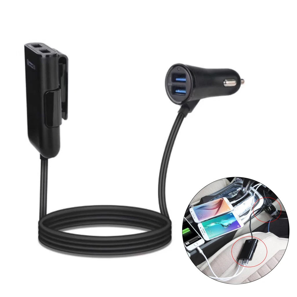 4 порта QC3.0 + 2.4A 3.1A USB Автомобильное зарядное устройство Универсальный Быстрый