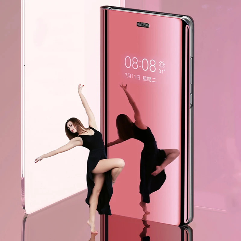 Умный чехол для Huawei Honor 10 V10 8 Pro 9 Lite 9i Nova 2i 3E 7C Y7 Prime y9 2018 зеркальный прозрачный с