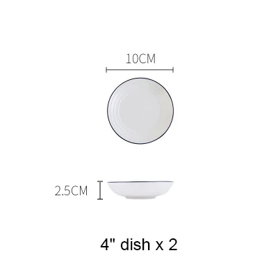 dish Западная пищевая тарелка, керамическая тарелка для стейка, мелкое блюдо, глубокое блюдо, диск, домашняя посуда, блюдо, простой голубой край, AKUHOME - Цвет: dish