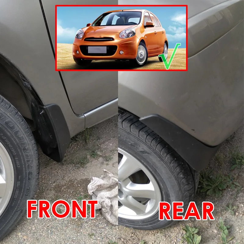 Брызговики передние и задние для Nissan Micra / March K13 2010 2011 2012 2013 | Автомобили мотоциклы