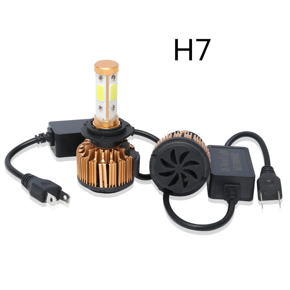 H7 Canbus светодиодный H7 H4 70 Вт 18000LM 4 стороны COB фары дальнего и ближнего света Противотуманные светильник H11 H8 H9 9005 HB3 9006 HB4 9007 H13 светодиодный головной светильник s 9012 HIR2 5202 - Цвет: H7
