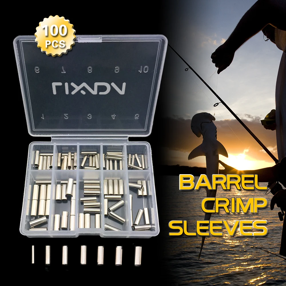 Lixada 100 шт./лот одиночный баррель для рыбалки медные обжимные рукава рыболовная