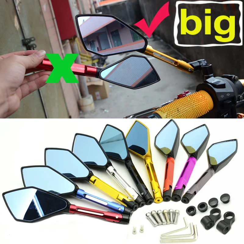 

Motorbike Motorcycle Big Rearview Mirror Folding Side Mirrors CNC Aluminum Adjusting for KAWASAKI HONDA SUZUKI YAMAHA DUCATI KTM