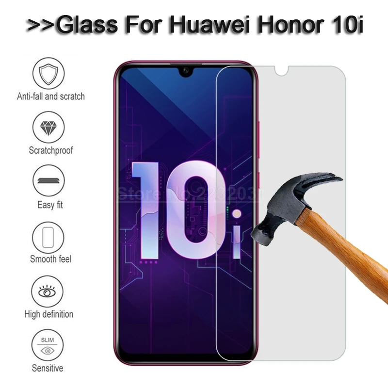 Для Honor 10i Стекло Экран протектор Закаленное HRY LX1T LX1 для 10 Я Защитная с уровнем твердости 9H 2.5D|Защитные стёкла