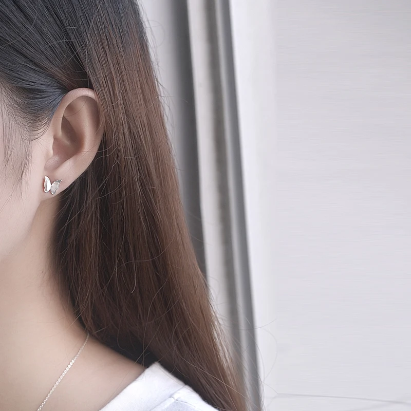 925 sv Ювелирные изделия Новое поступление трехмерные бабочки матовые