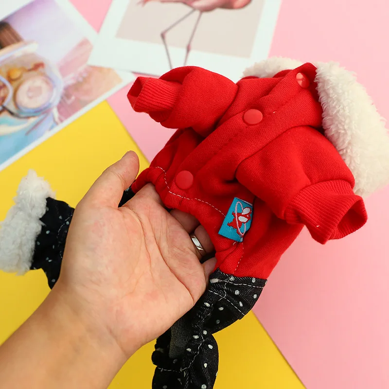 Звездный джинсовый комбинезон с капюшоном для собак Милая Красная серая одежда