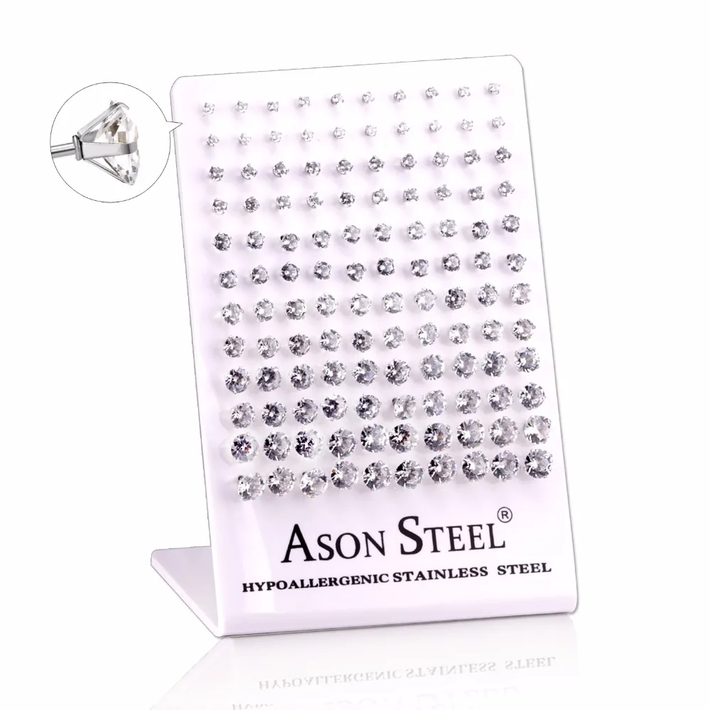 Круглые серьги ASONSTEEL золотого/серебряного цвета 60 парт/лот из нержавеющей стали