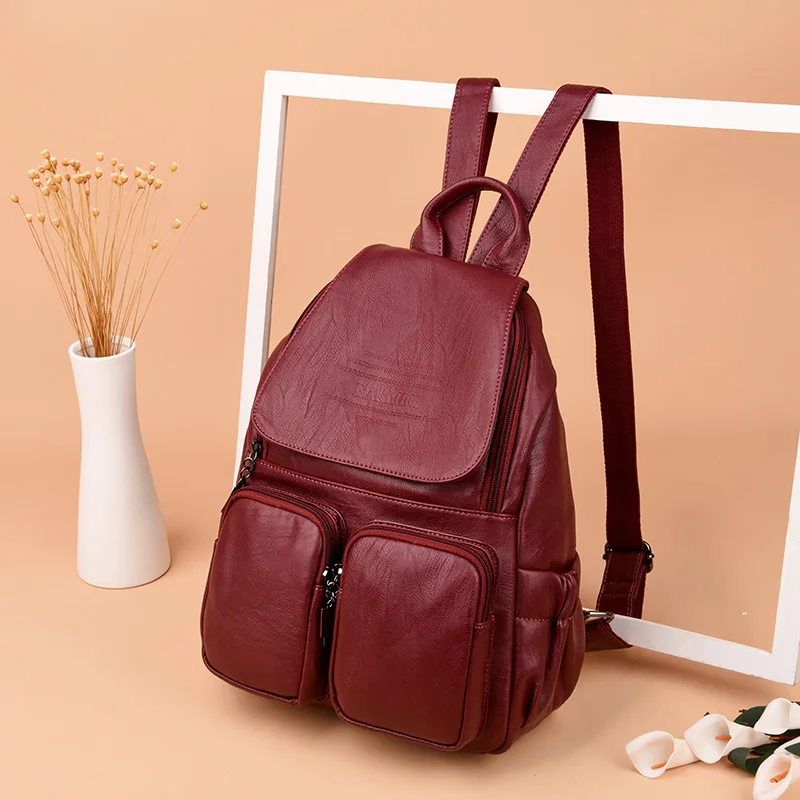 Новинка, Модный женский кожаный рюкзак, женская сумка через плечо, женский рюкзак для путешествий, Mochilas, Студенческая сумка для девушек, преппи