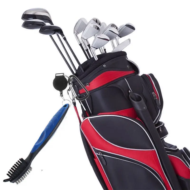 НОВАЯ щетка для клюшки гольфа двусторонняя щетина очиститель дерева с защелкой