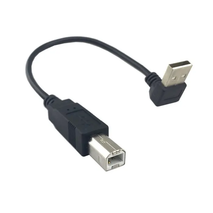 Вверх Угловой 90 градусов USB 2 0 папа в B Тип Мужской кабель для принтера сканер