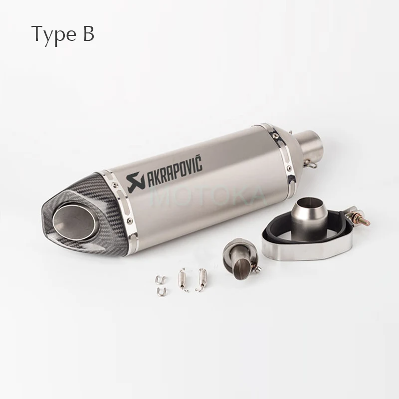 Лазерный универсальный мотоцикл Akrapovic выхлопная труба на входе 51 мм длина 470 мм углеродное волокно наконечник глушитель для TMAX530 SV650 DUKE690 R3 - Цвет: 51mm B