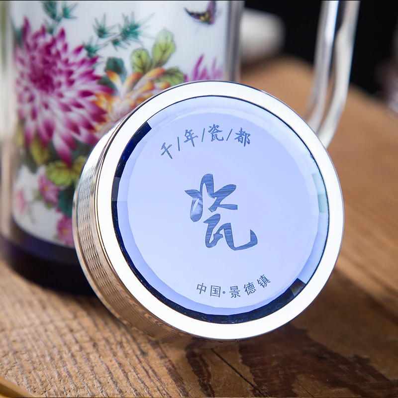 Керамический вкладыш изоляционное стекло с ручка для крышки чашка воды