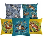 Хлопковая льняная наволочка С Рисунком Тигра из мультфильма, милый чехол для подушки, наволочка для украшения дома