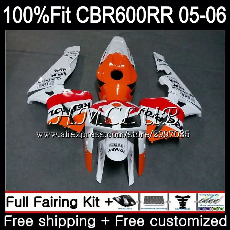 

Инъекция Repsol оранжевый для HONDA CBR 600RR CBR600 RR 600F5 2005 2006 80HC.1 CBR600RR F5 05 06 CBR600F5 CBR 600 RR 05 06 обтекатель